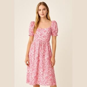 Entro Floral Blush Midi Dress